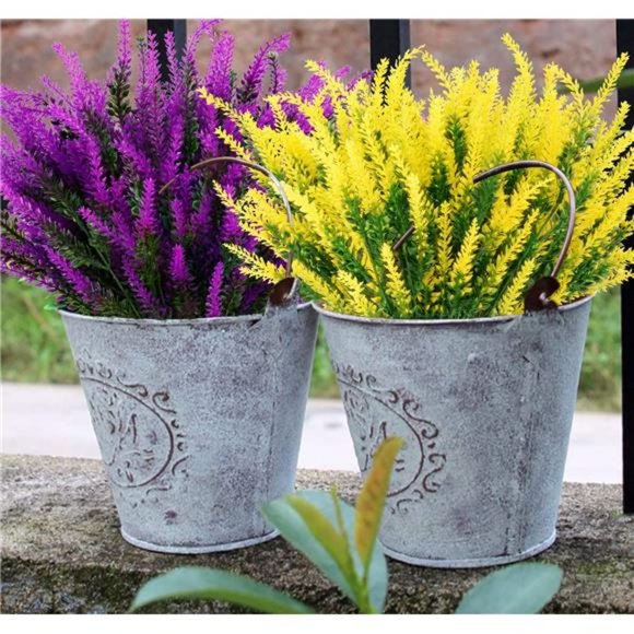 Artificial Outdoor Lavender Flowers 12 Bundles No Fade UV Resistant Fake Plastic - Picture 6 of 7